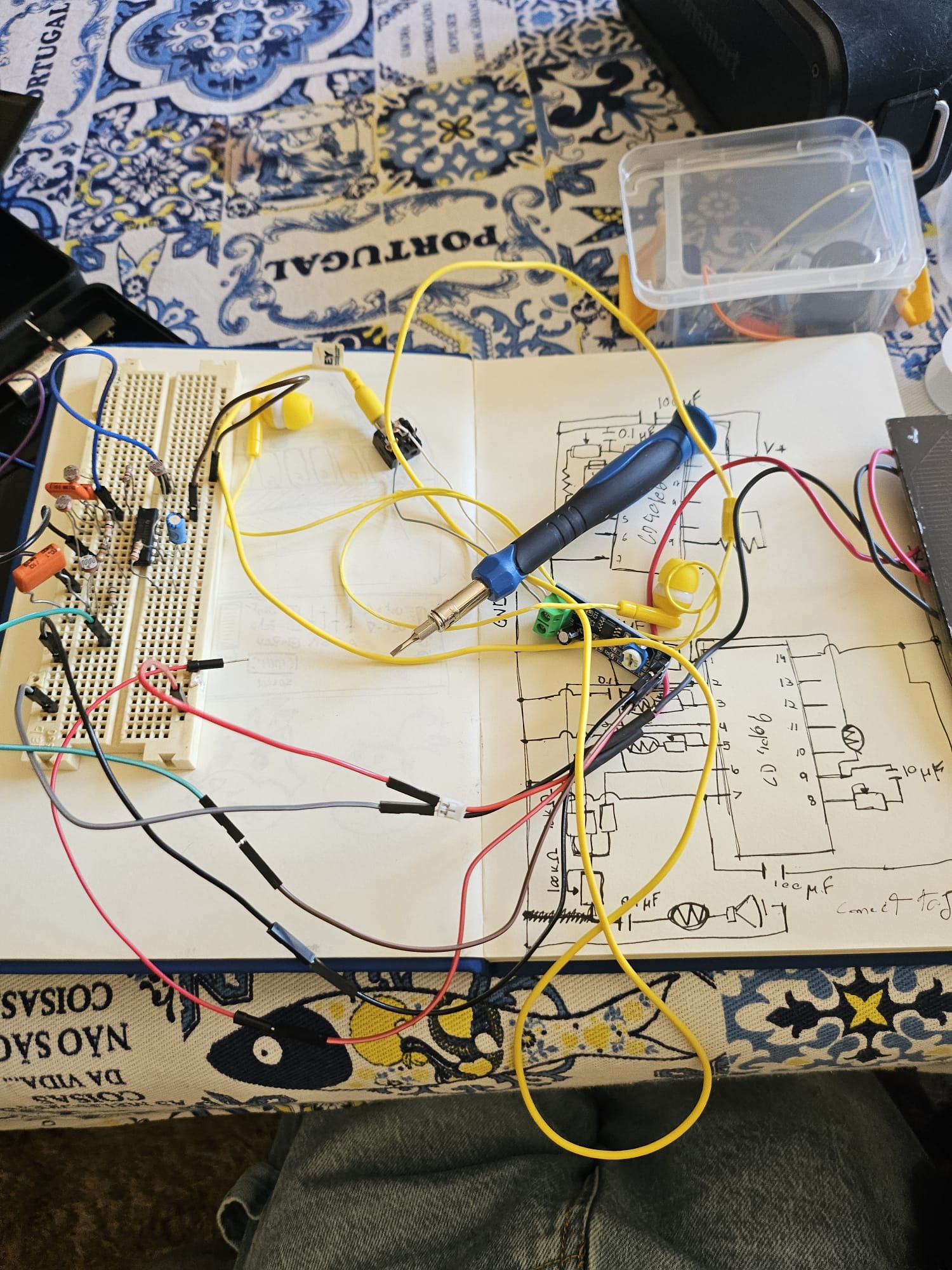 Solar-powered musical interface in use.